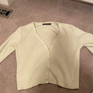 Brandy Melville green button up sweater